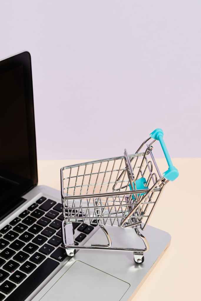 laptop and shopping cart
